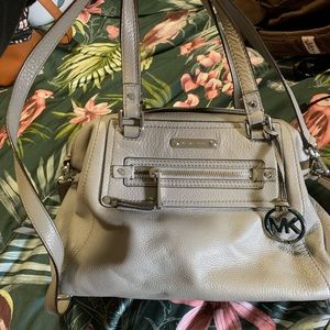 Michael Kors grey leather handbag. Crossbody.